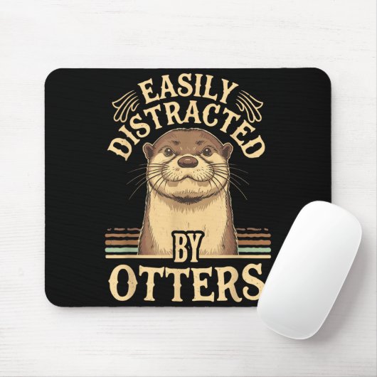 Easily Distracted By Otters Funny Otters Lovers Jo Muismat (Met muis)