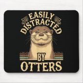 Easily Distracted By Otters Funny Otters Lovers Jo Muismat (Voorkant)