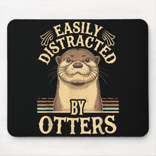 Easily Distracted By Otters Funny Otters Lovers Jo Muismat (Voorkant)