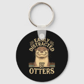 Easily Distracted By Otters Funny Otters Lovers Jo Sleutelhanger (Voorkant)