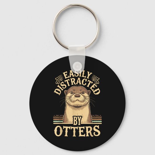 Easily Distracted By Otters Funny Otters Lovers Jo Sleutelhanger (Voorkant)