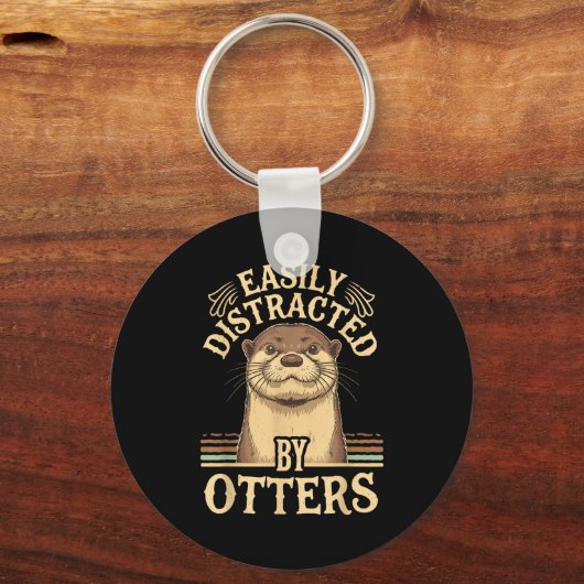 Easily Distracted By Otters Funny Otters Lovers Jo Sleutelhanger (Voorkant)