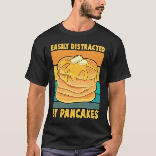 Easily Distracted By Pancakes Breakfast Pancake T-shirt (Voorkant)