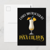 Easily Distracted By Pina Coladas Briefkaart (Voorkant / Achterkant)