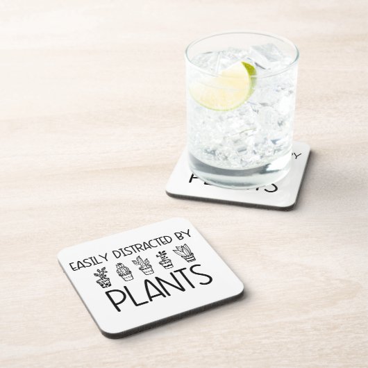 Easily Distracted by Plants Coaster Set  Bier Onderzetter (Rechterzijde)
