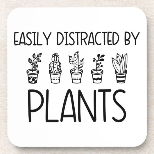 Easily Distracted by Plants Coaster Set  Bier Onderzetter (Voorkant)