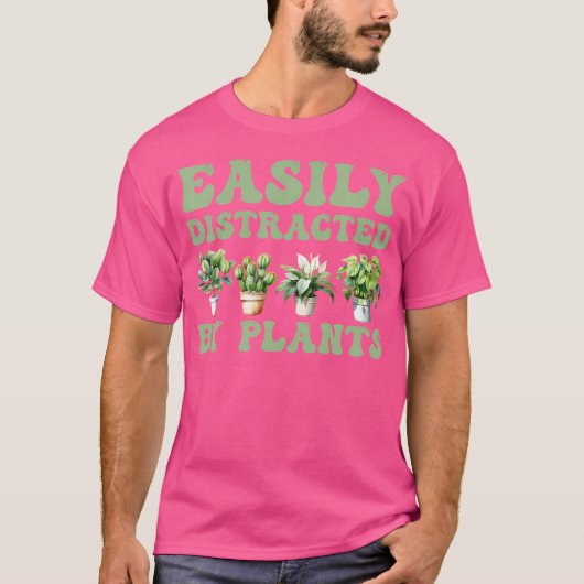 Easily Distracted By Plants Succulent Plant Garden T-shirt (Voorkant)
