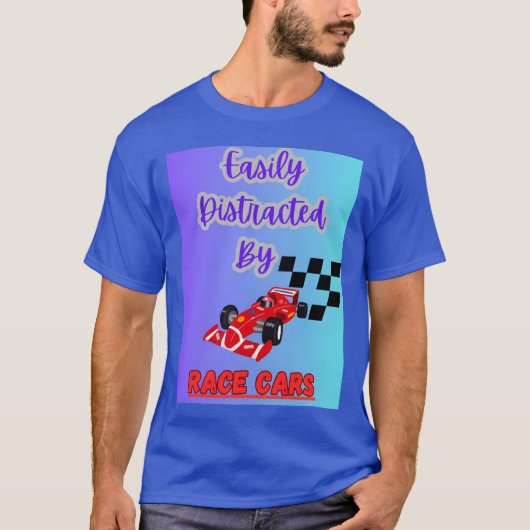 Easily Distracted By Race cars design formula car  T-shirt (Voorkant)