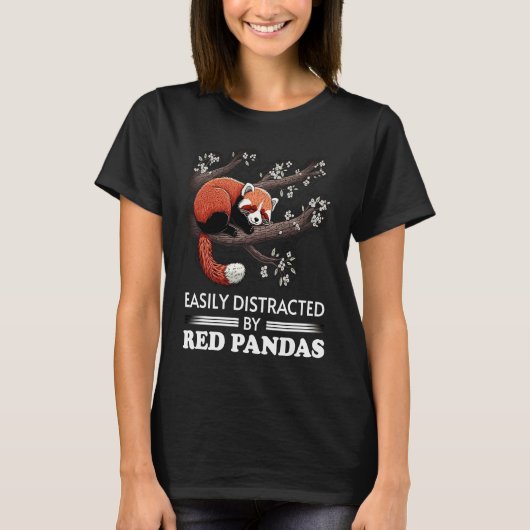 Easily Distracted By Red Pandas Red Panda T-shirt (Voorkant)