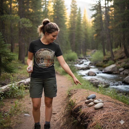 Easily Distracted By Rocks Funny Rock Collector T-shirt