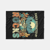 Easily Distracted By Rocks Geology Geologist Colle Fleece Deken (Voorkant (Horizontaal))