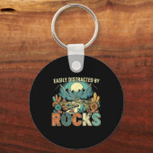 Easily Distracted By Rocks Geology Geologist Colle Sleutelhanger (Voorkant)