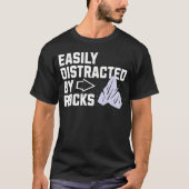 Easily Distracted By Rocks - Minimalist Geology T-shirt (Voorkant)