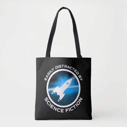 Easily Distracted By Science Fiction Tote Bag (Voorkant)