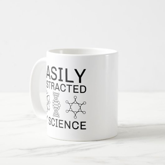 Easily Distracted By Science Koffiemok (Voorkant links)