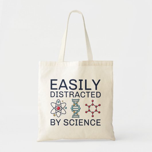 Easily Distracted By Science Tote Bag (Voorkant)
