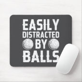 Easily Distracted By Shirt Funny Men Women Golf Lo Muismat (Met muis)