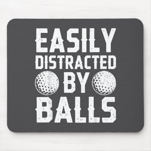 Easily Distracted By Shirt Funny Men Women Golf Lo Muismat (Voorkant)