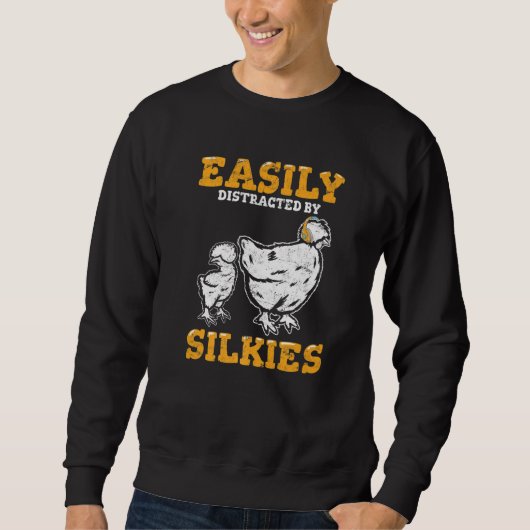 Easily Distracted By Silkies  Fluffy Silky Chicken Trui (Voorkant)