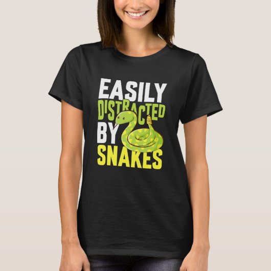 Easily Distracted By Snakes  Reptile  Snake T-shirt (Voorkant)