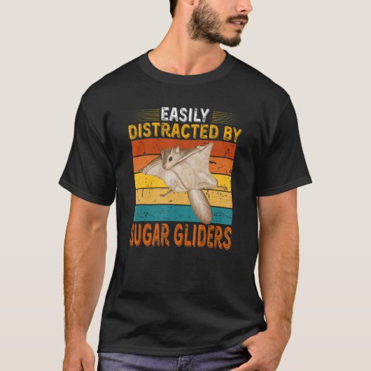 Easily Distracted By Sugar Gliders Cute Sugar Glid T-shirt (Voorkant)