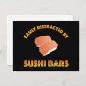 Easily Distracted By Sushi Bars Briefkaart (Voorkant / Achterkant)