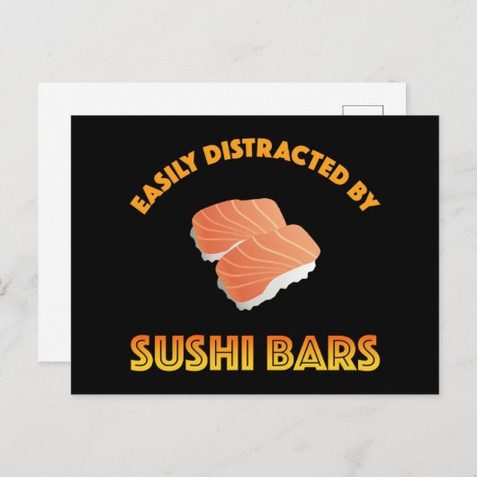 Easily Distracted By Sushi Bars Briefkaart (Voorkant / Achterkant)