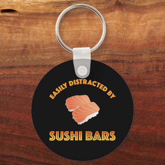Easily Distracted By Sushi Bars Sleutelhanger (Voorkant)