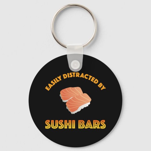 Easily Distracted By Sushi Bars Sleutelhanger (Achterkant)
