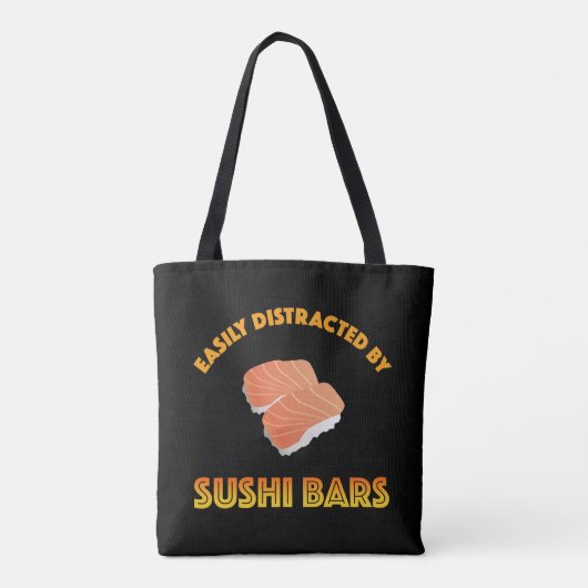 Easily Distracted By Sushi Bars Tote Bag (Achterkant)