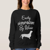 Easily Distracted by weenies Dachshund Womens Dog  Trui (Voorkant)