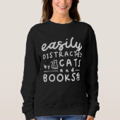 Easily Distracted Cats And Books   For Cat Trui (Voorkant)