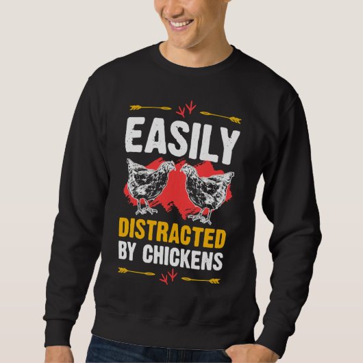Easily Distracted Chickens Cute Trui (Voorkant)