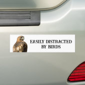Easily Distracted.... - Red Tailed Hawk Bumpersticker (Op auto)