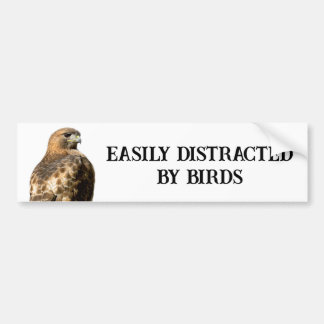 Easily Distracted.... - Red Tailed Hawk Bumpersticker