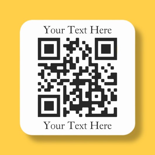 Easily Upload Your Own QR Code & Add Text Vierkante Sticker