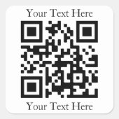 Easily Upload Your Own QR Code & Add Text Vierkante Sticker (Voorkant)