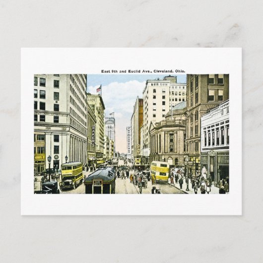East 9th and Euclid Avenue, Cleveland, Ohio Briefkaart (Voorkant)