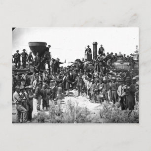 East and West Shaking Hands bij het laatste spoor Briefkaart