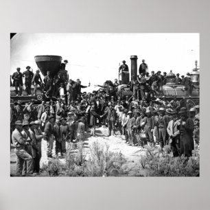 East and West Shaking Hands bij het laatste spoor Poster