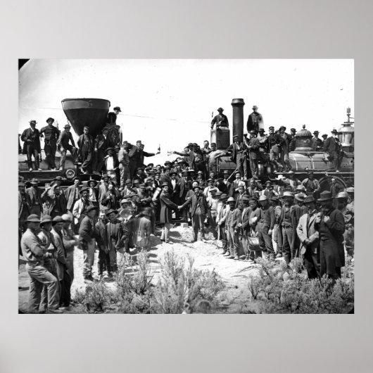 East and West Shaking Hands bij het laatste spoor Poster (Voorkant)