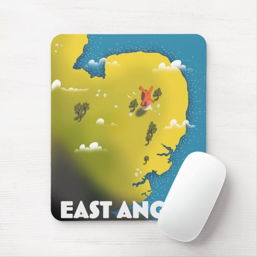 East Anglia reisposter. Briefkaart Canvas afdrukke Muismat (Met muis)
