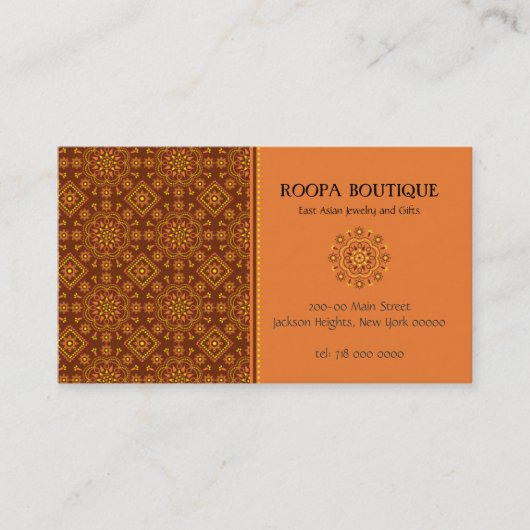 East Asian Rosette Pattern Visitekaartje (Voorkant)