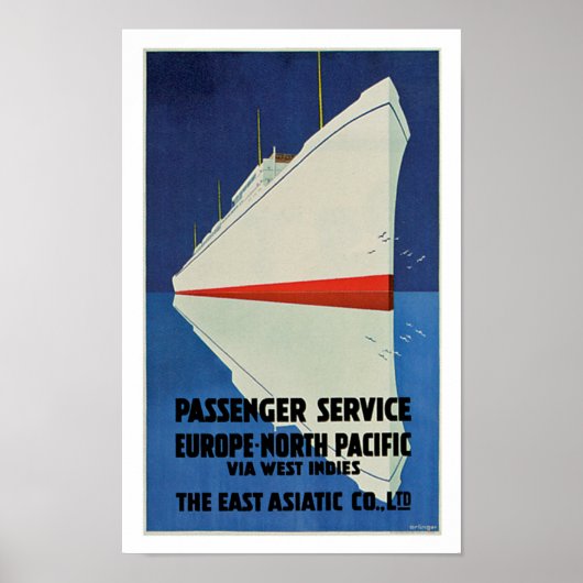 East Asiatic Company Passenger Service Poster (Voorkant)