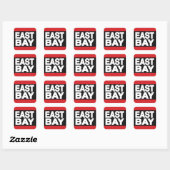 East Bay 2 Rood Vierkante Sticker (Vel)