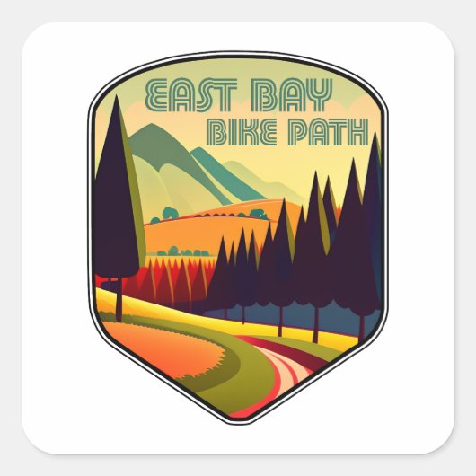 East Bay-fietspadkleuren Vierkante Sticker (Voorkant)