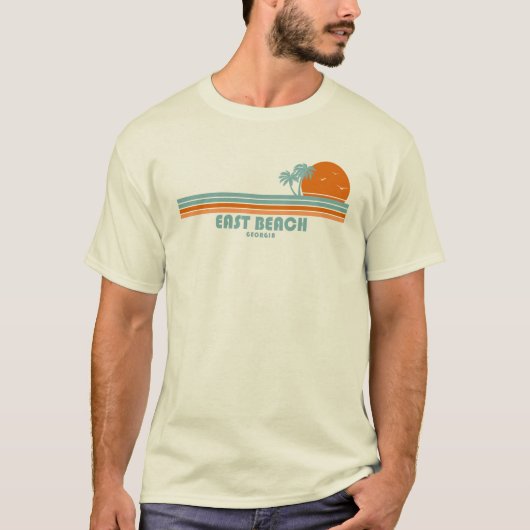 East Beach Georgia Sun Palm Trees T-shirt (Voorkant)
