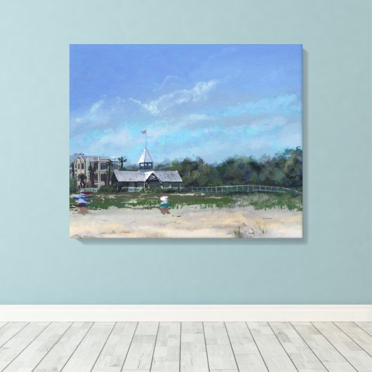 East Beach, St. Simons Island, GA - Canvas Afdrukk Afdruk (Insitu (Houten vloer))