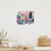 "East Berlin Happy" van Larry Lerew 170420 Poster (Keuken)
