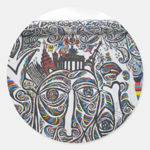 East Berlin Wall Graffiti Ronde Sticker